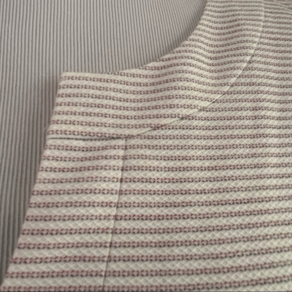 Talbots: NWT Red, Cream and Black Textured Horizontal Striped Dress Size 10 - Picture 3 of 13